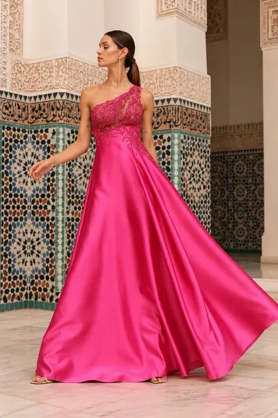 VESTIDO LONGO DE FESTA M. RODARTE PINK
