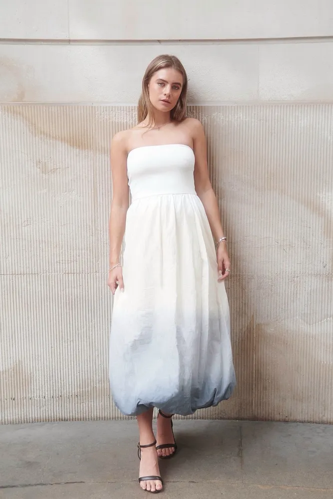 VESTIDO ZARA TOMARA QUE CAIA MIDI BALONÊ DEGRADÊ