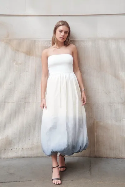 VESTIDO ZARA TOMARA QUE CAIA MIDI BALONÊ DEGRADÊ