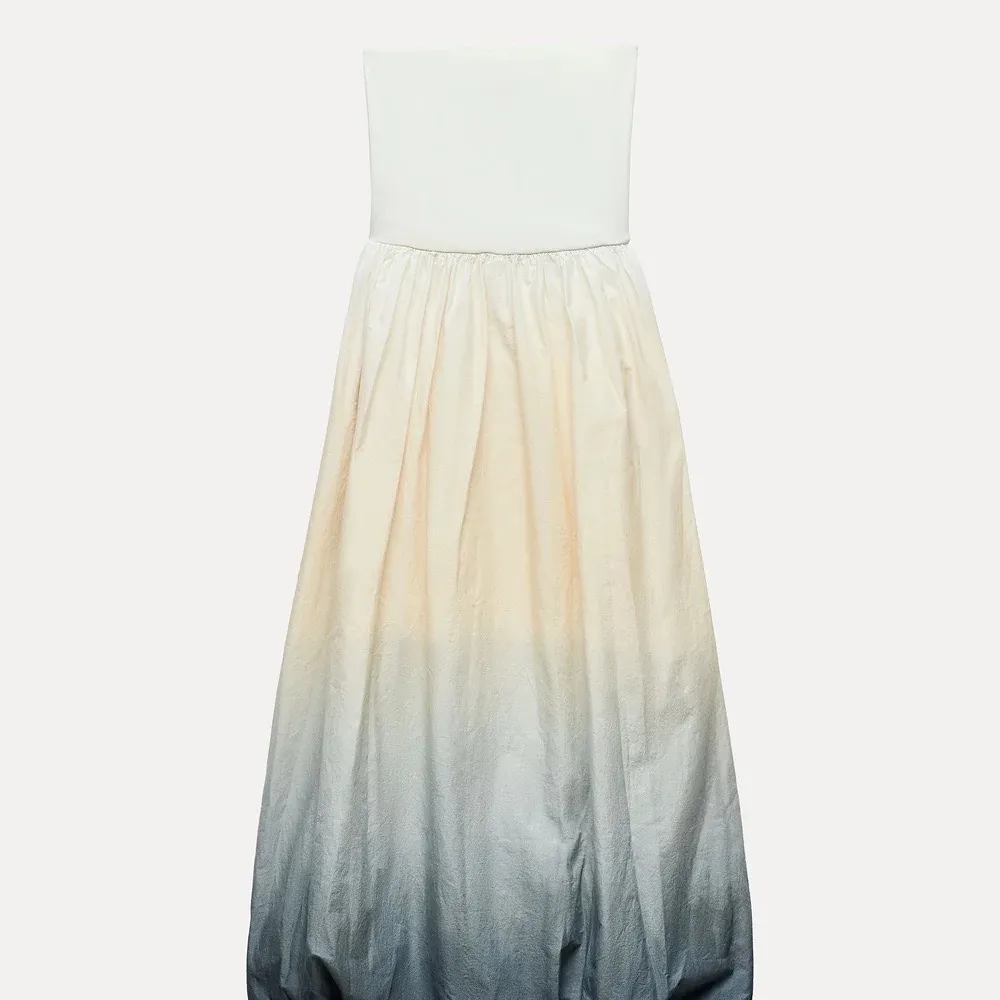 VESTIDO ZARA TOMARA QUE CAIA MIDI BALONÊ DEGRADÊ