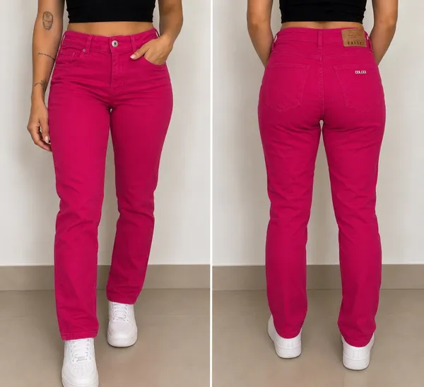 Calça jeans rosa colcci
