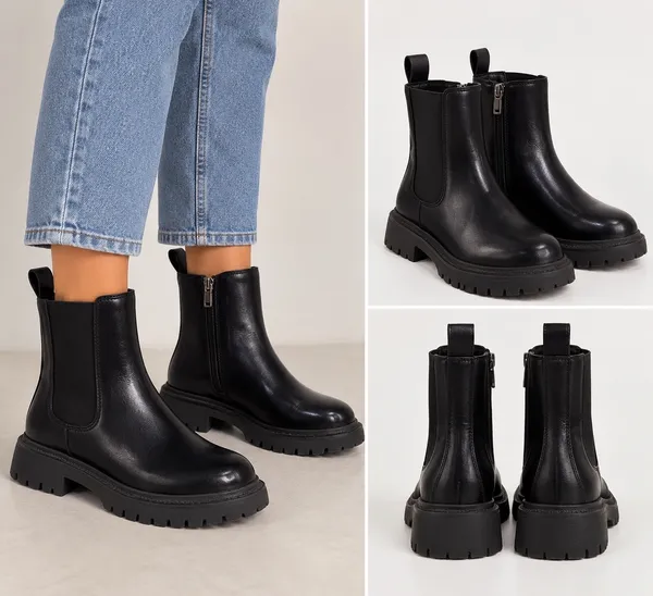 Bota coturno preta 36