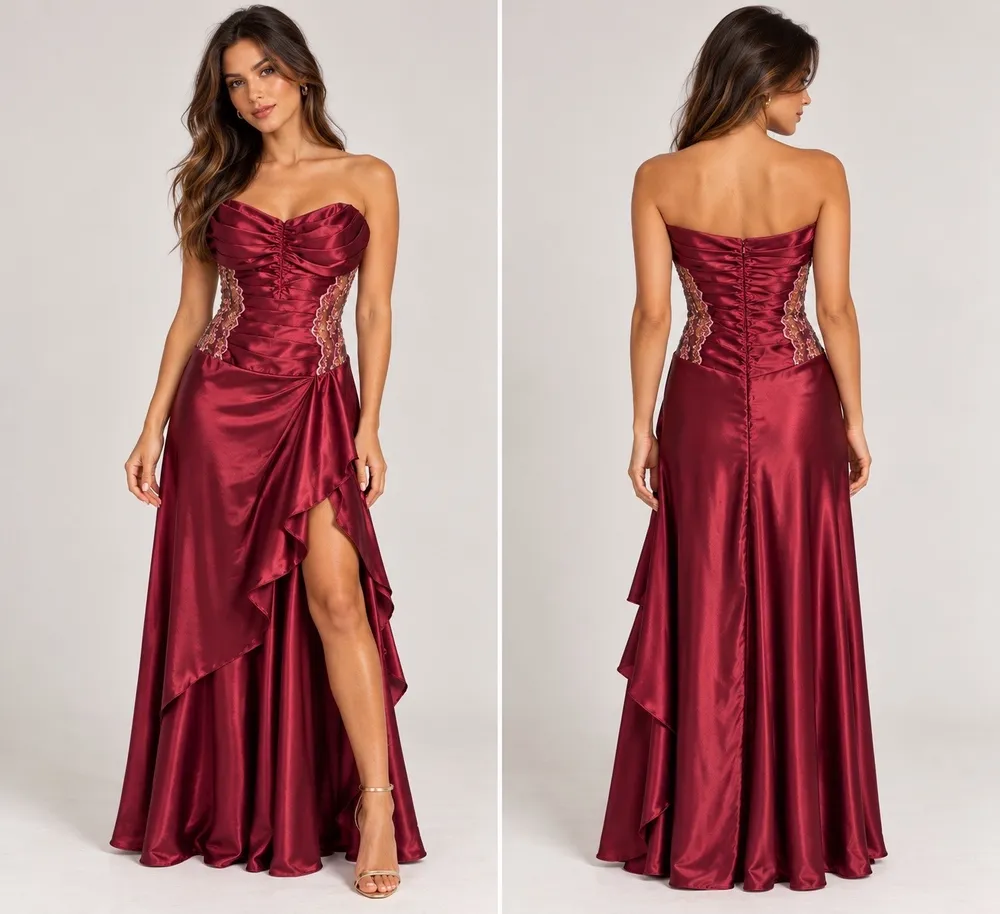 Vestido de festa Íris Clemência Marsala vinho bordo m