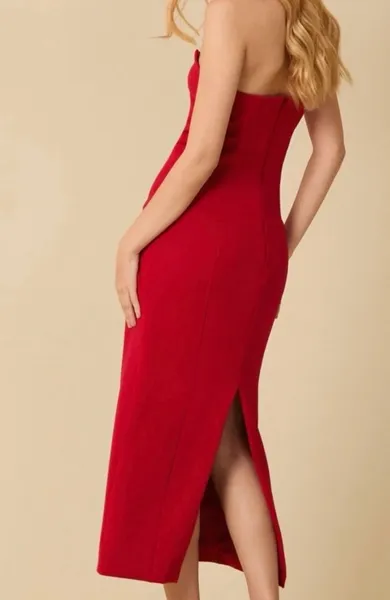 vestido midi grife anne fernandes Vermelho p