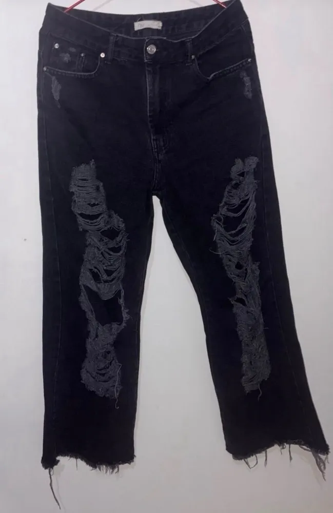 calça jeans by nv giuliana destroyed preta 38 nati vozza