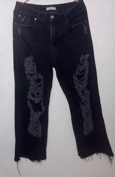calça jeans by nv giuliana destroyed preta 38 nati vozza