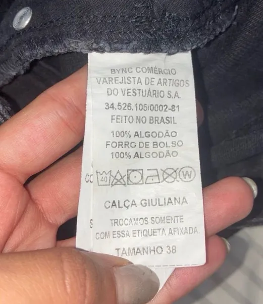 calça jeans by nv giuliana destroyed preta 38 nati vozza