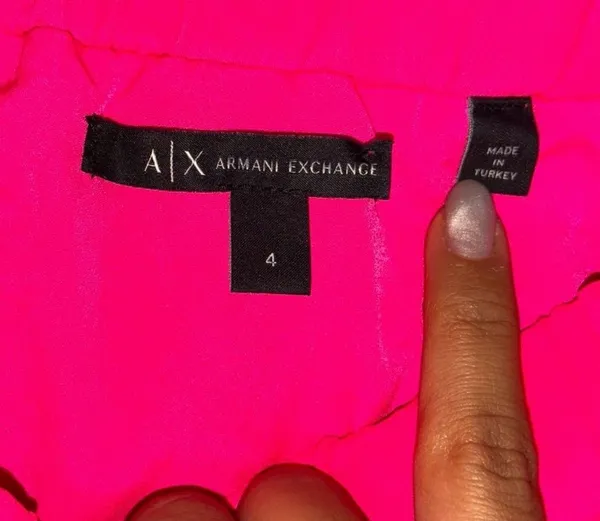 saia longa grife armani exchange plissada rosa m 38