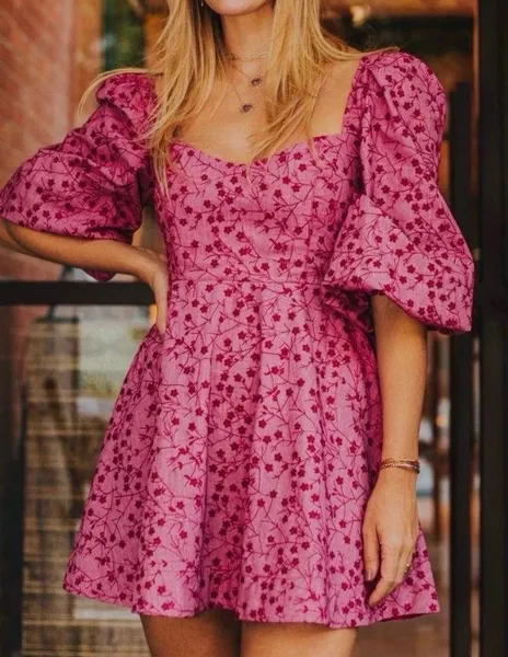 vestido bynv nati vozza délia floral rosa pp